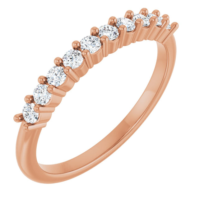14K Gold Round Lab-Grown Diamond Milestone Anniversary Band – 1/6–3/8 CTW - Rose Gold