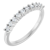 14K Gold Round Natural Diamond Milestone Anniversary Band – 1/6–5/8 CTW - White Gold