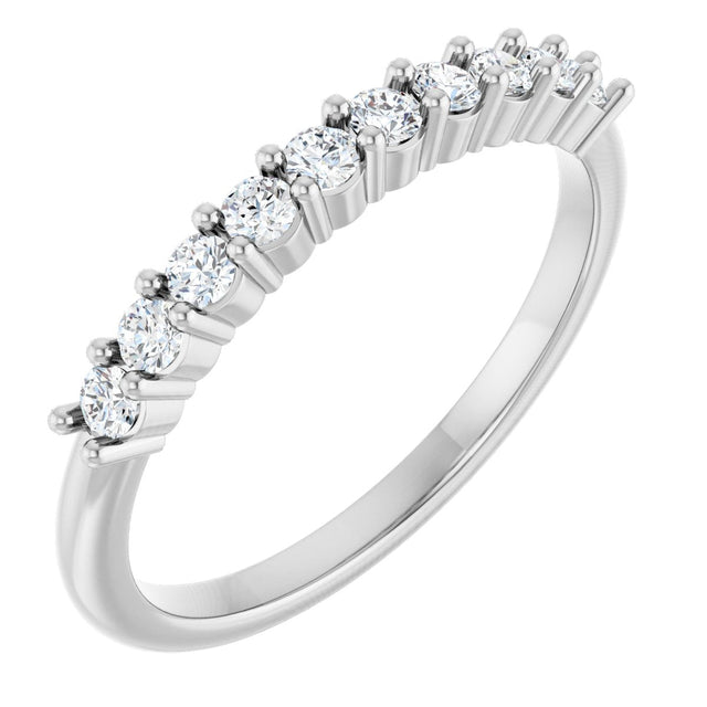 14K Gold Round Natural Diamond Milestone Anniversary Band – 1/6–5/8 CTW - White Gold