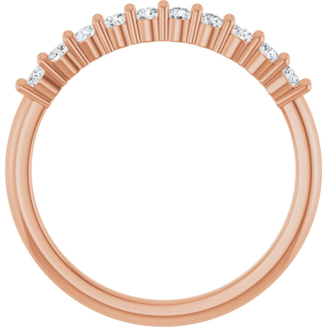 14K Gold Round Lab-Grown Diamond Milestone Anniversary Band – 1/6–3/8 CTW - Rose Gold - view 3