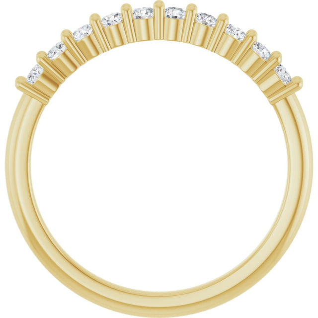 14K Gold Round Lab-Grown Diamond Milestone Anniversary Band – 1/6–3/8 CTW - Yellow Gold - view 2