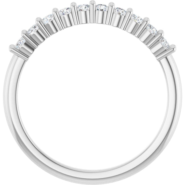14K Gold Round Natural Diamond Milestone Anniversary Band – 1/6–5/8 CTW - White Gold - view 2