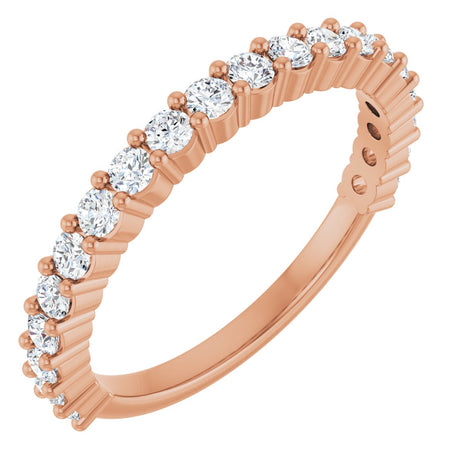 14K Gold Round Natural Diamond Milestone Anniversary Band – 1/6–5/8 CTW - Rose Gold