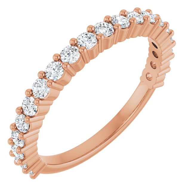 14K Gold Round Natural Diamond Milestone Anniversary Band – 1/6–5/8 CTW - Rose Gold