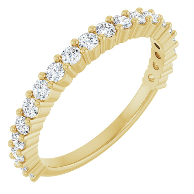14K Gold Round Natural Diamond Milestone Anniversary Band – 1/6–5/8 CTW - Yellow Gold