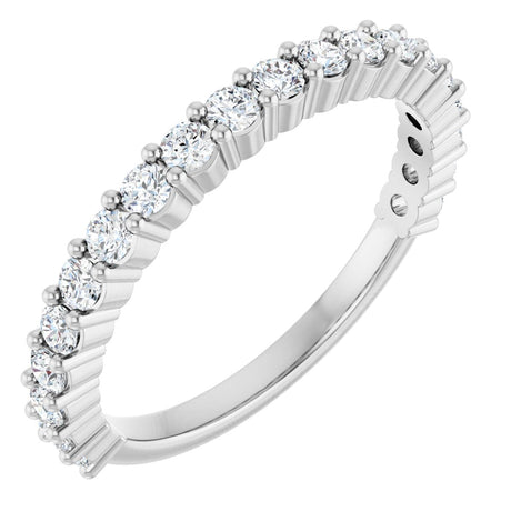 Platinum Round Natural Diamond Milestone Anniversary Band – 1/6–3/4 CTW