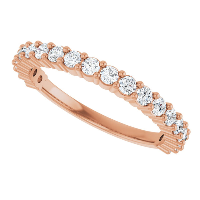 14K Gold Round Natural Diamond Milestone Anniversary Band – 1/6–5/8 CTW - Rose Gold - view 5