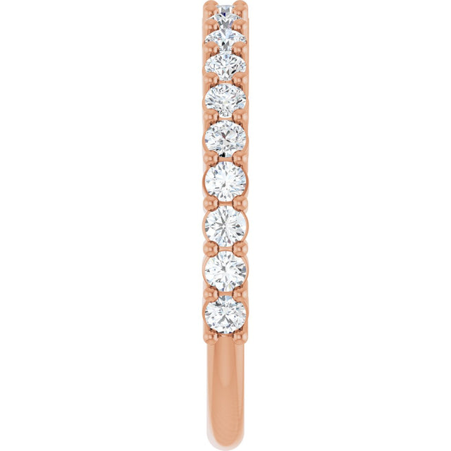14K Gold Round Natural Diamond Milestone Anniversary Band – 1/6–5/8 CTW - Rose Gold - view 4