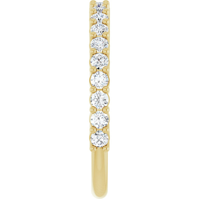 14K Gold Round Natural Diamond Milestone Anniversary Band – 1/6–5/8 CTW - Yellow Gold - view 4