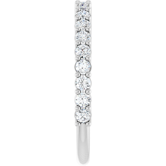 14K Gold Round Natural Diamond Milestone Anniversary Band – 1/6–5/8 CTW - White Gold - view 4