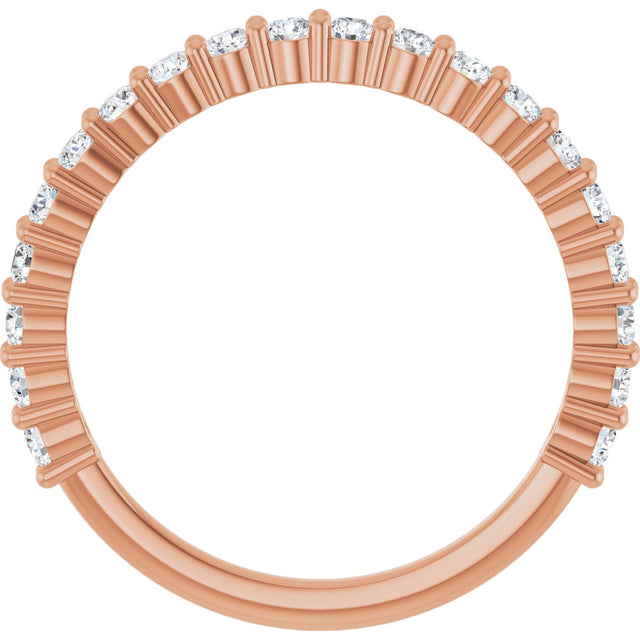 14K Gold Round Natural Diamond Milestone Anniversary Band – 1/6–5/8 CTW - Rose Gold - view 2