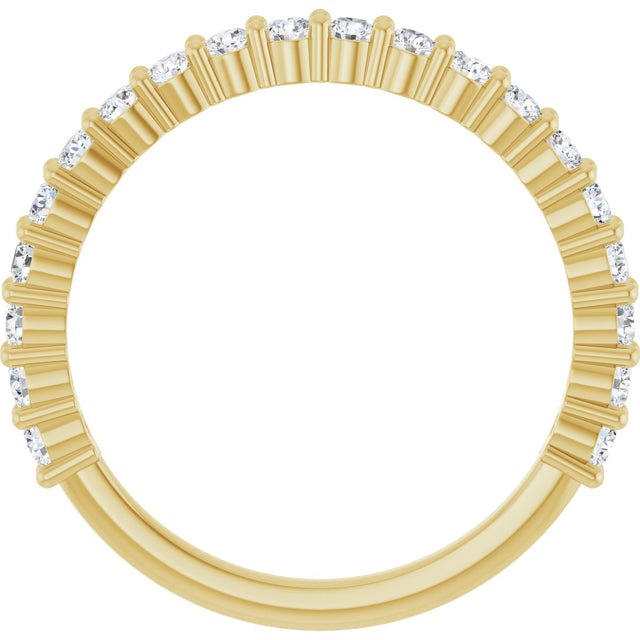14K Gold Round Natural Diamond Milestone Anniversary Band – 1/6–5/8 CTW - Yellow Gold - view 2