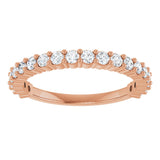 14K Gold Round Natural Diamond Milestone Anniversary Band – 1/6–5/8 CTW - Rose Gold - view 3