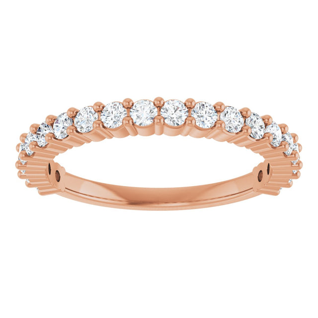 14K Gold Round Natural Diamond Milestone Anniversary Band – 1/6–5/8 CTW - Rose Gold - view 3