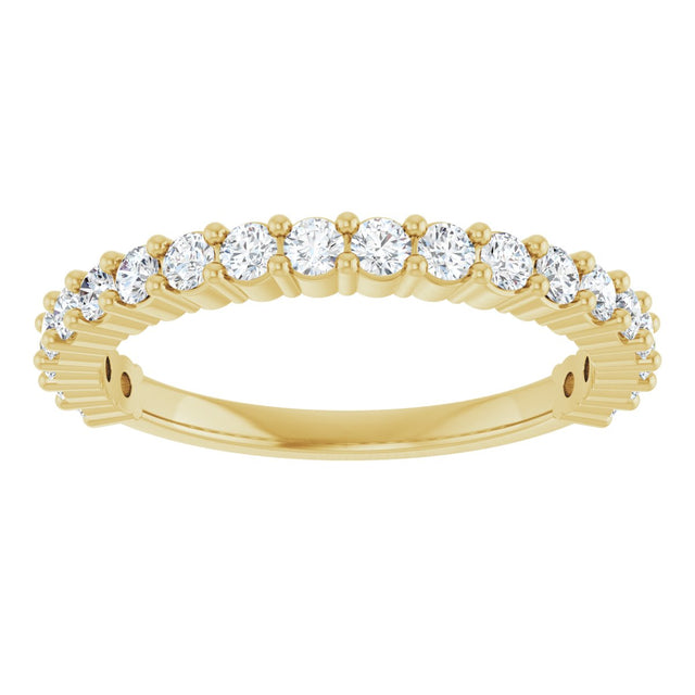 14K Gold Round Natural Diamond Milestone Anniversary Band – 1/6–5/8 CTW - Yellow Gold - view 3