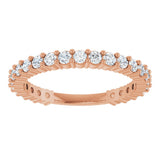 14K Gold Round Natural Diamond Milestone Anniversary Band – 3/4 CTW - Rose Gold - view 3