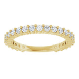 14K Gold Round Natural Diamond Milestone Anniversary Band – 3/4 CTW - Yellow Gold - view 3