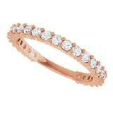 14K Gold Round Natural Diamond Milestone Anniversary Band – 3/4 CTW - Rose Gold - view 5