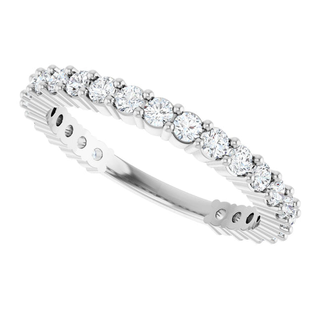 Platinum Round Natural Diamond Milestone Anniversary Band – 1/6–3/4 CTW - view 5