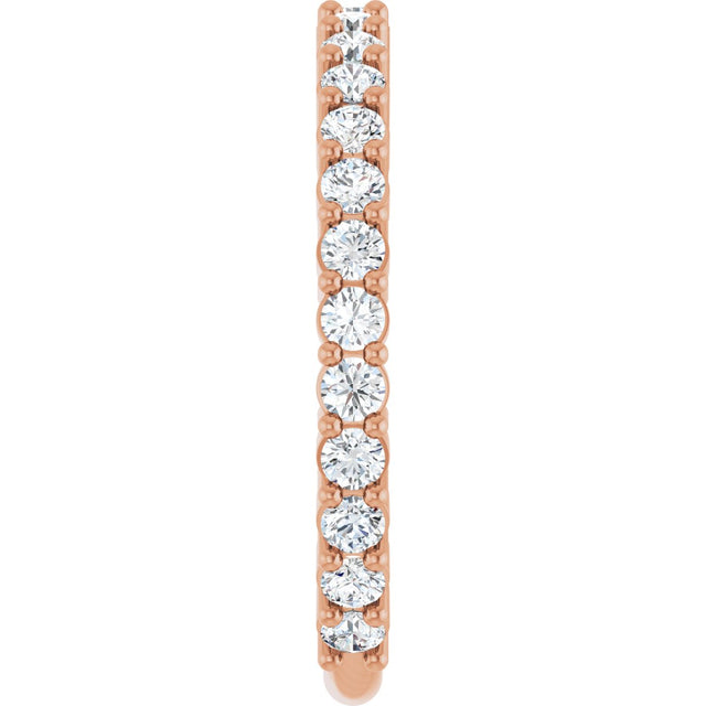 14K Gold Round Natural Diamond Milestone Anniversary Band – 3/4 CTW - Rose Gold - view 4