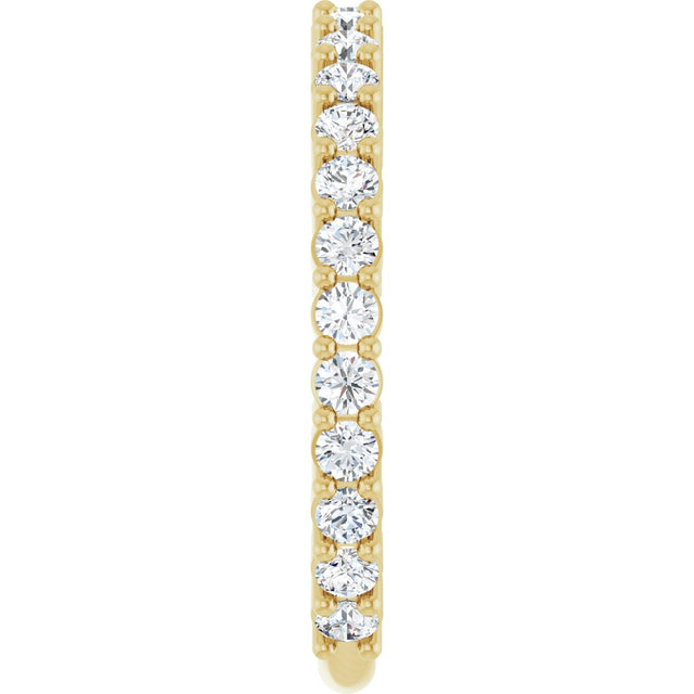 14K Gold Round Natural Diamond Milestone Anniversary Band – 3/4 CTW - Yellow Gold - view 4
