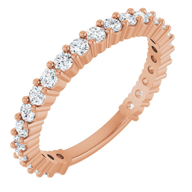 14K Gold Round Natural Diamond Milestone Anniversary Band – 3/4 CTW - Rose Gold