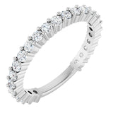 14K Gold Round Natural Diamond Milestone Anniversary Band – 3/4 CTW - White Gold