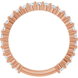 14K Gold Round Natural Diamond Milestone Anniversary Band – 3/4 CTW - Rose Gold - view 2
