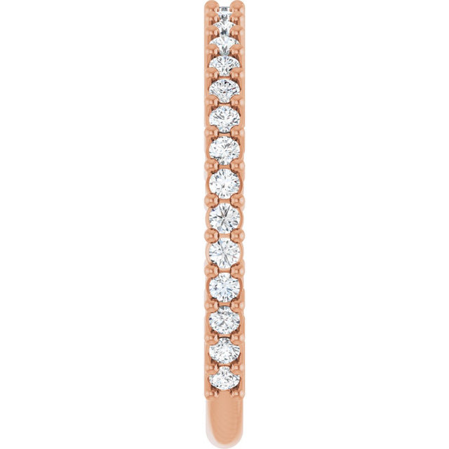 14K Gold Round Natural Diamond Milestone Anniversary Band – 1/6–5/8 CTW - Rose Gold - view 4