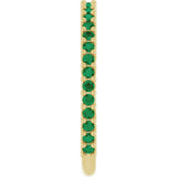 14K Gold Round Lab-Grown Green Emerald Milestone Anniversary Band - Yellow Gold - view 4