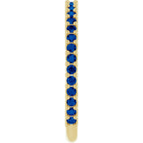 14K Gold Round Lab-Grown Blue Sapphire Milestone Anniversary Band - Yellow Gold - view 4
