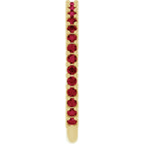 14K Gold Round Natural Red Ruby Milestone Anniversary Band - Yellow Gold - view 4