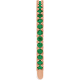 14K Gold Round Natural Green Emerald Milestone Anniversary Band - Rose Gold - view 4
