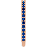 14K Gold Round Natural Blue Sapphire Milestone Anniversary Band - Rose Gold - view 4