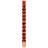 14K Gold Round Natural Red Ruby Milestone Anniversary Band - Rose Gold - view 4
