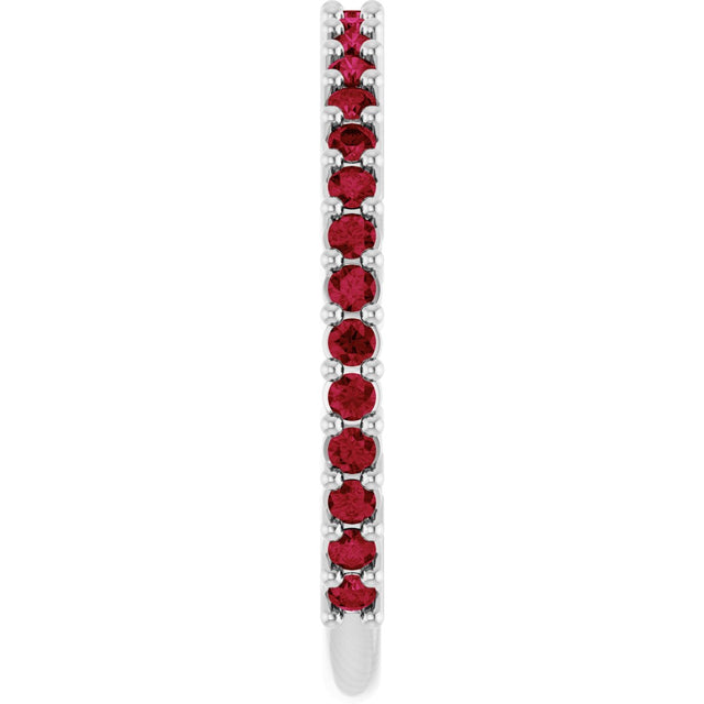 Platinum Round Lab-Grown Red Ruby Milestone Anniversary Band - view 4