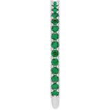 Platinum Round Natural Green Emerald Milestone Anniversary Band - view 4