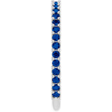 Platinum Round Natural Blue Sapphire Milestone Anniversary Band - view 4