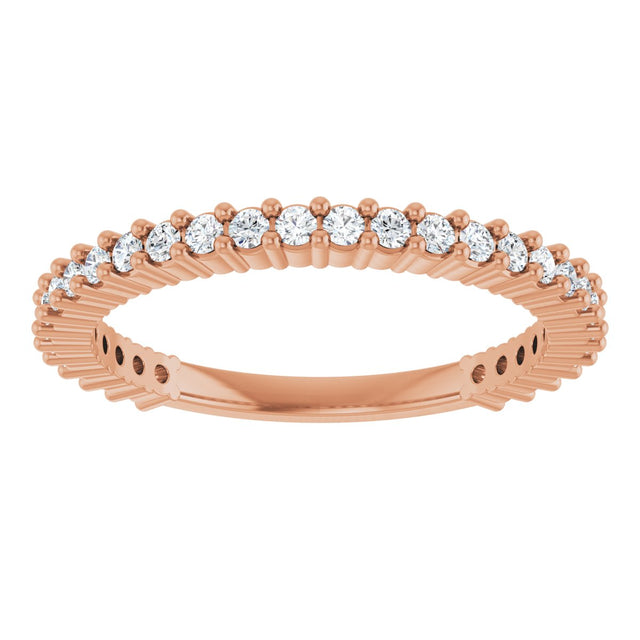 14K Gold Round Natural Diamond Milestone Anniversary Band – 1/6–5/8 CTW - Rose Gold - view 3