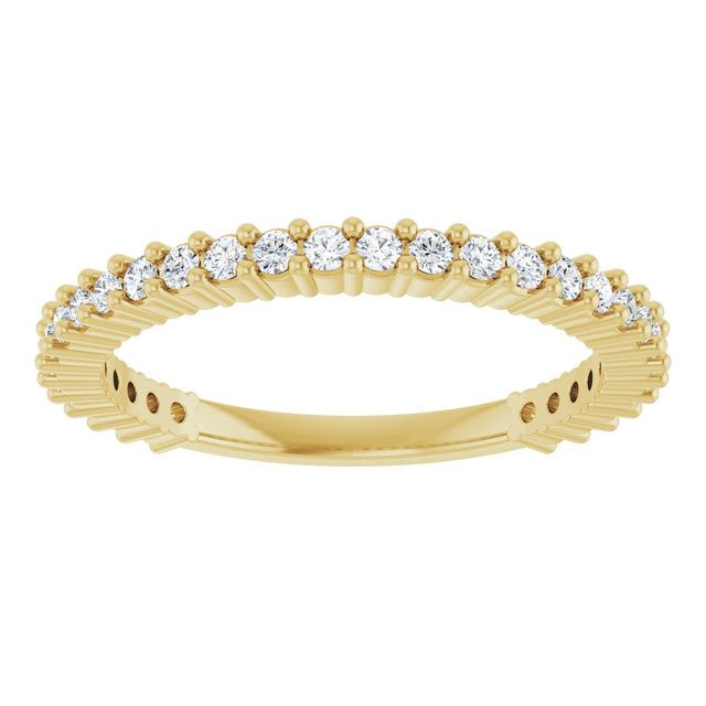 14K Gold Round Natural Diamond Milestone Anniversary Band – 1/6–5/8 CTW - Yellow Gold - view 3