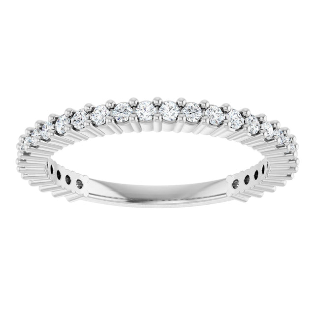 14K Gold Round Natural Diamond Milestone Anniversary Band – 1/6–5/8 CTW - White Gold - view 3