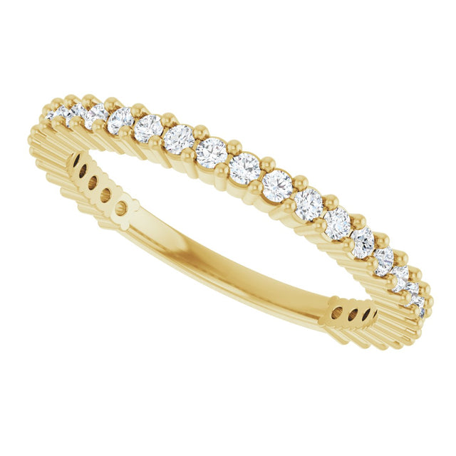 14K Gold Round Natural Diamond Milestone Anniversary Band – 1/6–5/8 CTW - Yellow Gold - view 5