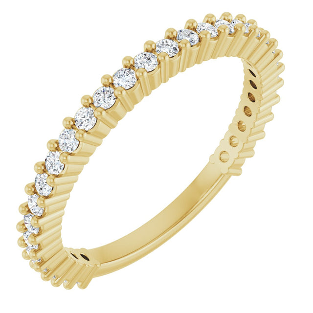 14K Gold Round Natural Diamond Milestone Anniversary Band – 1/6–5/8 CTW - Yellow Gold