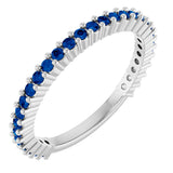 Platinum Round Lab-Grown Blue Sapphire Milestone Anniversary Band