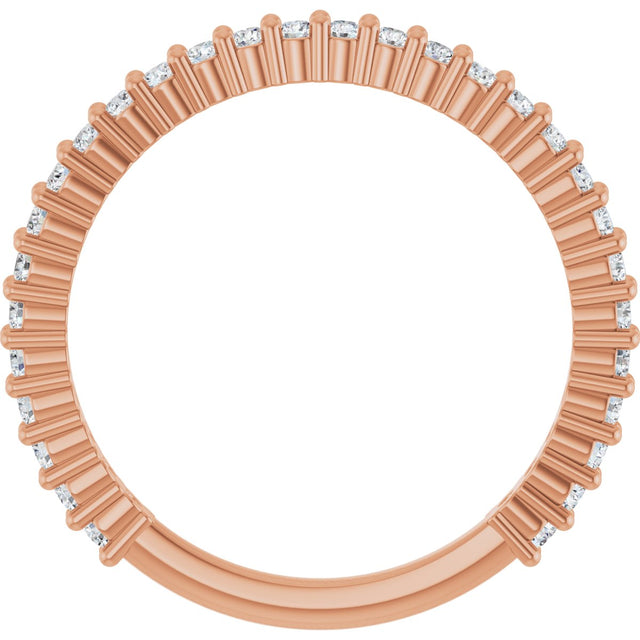14K Gold Round Natural Diamond Milestone Anniversary Band – 1/6–5/8 CTW - Rose Gold - view 2