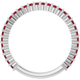 14K Gold Round Lab-Grown Red Ruby Milestone Anniversary Band - White Gold - view 2