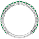 Platinum Round Lab-Grown Green Emerald Milestone Anniversary Band - view 2
