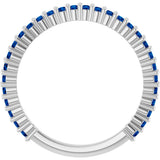 Platinum Round Lab-Grown Blue Sapphire Milestone Anniversary Band - view 2