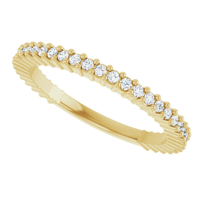 14K Gold Round Natural Diamond Milestone Anniversary Band – 1/6–5/8 CTW - Yellow Gold - view 5