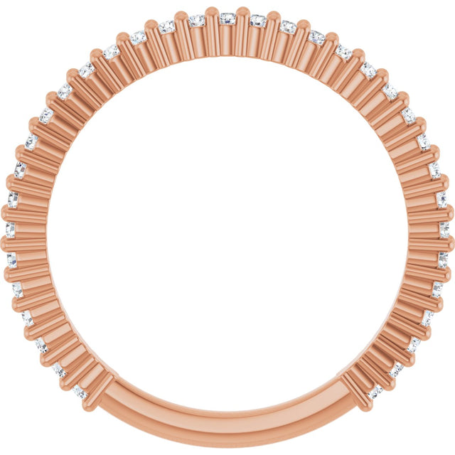 14K Gold Round Natural Diamond Milestone Anniversary Band – 1/6–5/8 CTW - Rose Gold - view 2